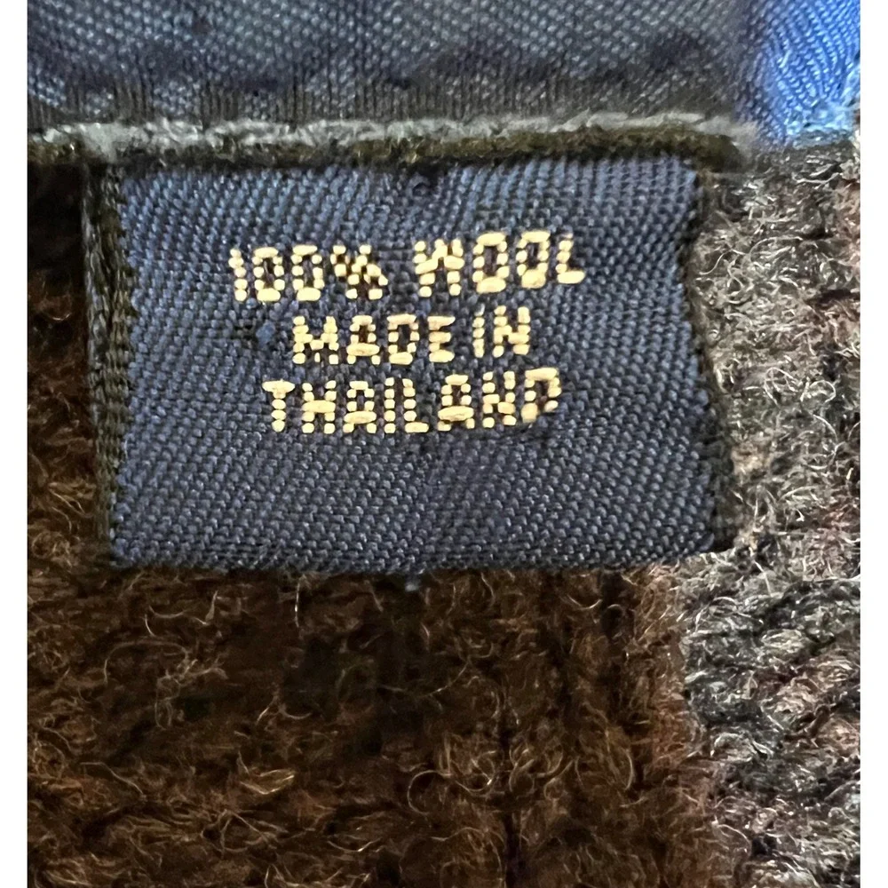 J. Crew‎ Mens XL V-Neck Sweater 100% Wool Ribbed Knit Charcoal Brown Marl